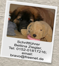 Schriftführer  Bettina Ziegler,  Tel: 0152-01817216; email: bravo@freenet.de